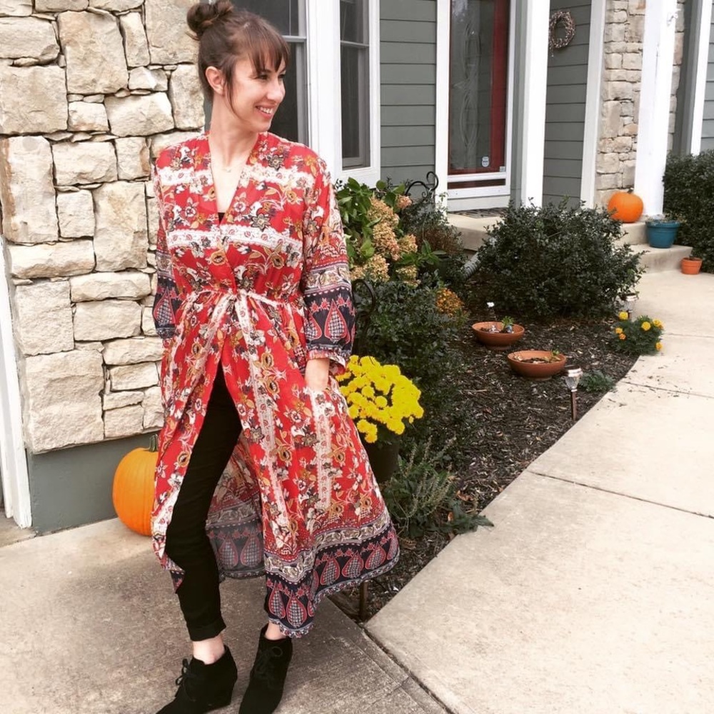 Beautiful Umgee USA Sheer Maroon Long Tunic Dress Top